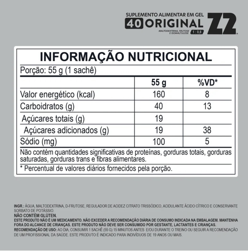 Energy Gel Z2 Original Sachê 55g - Imagem 2